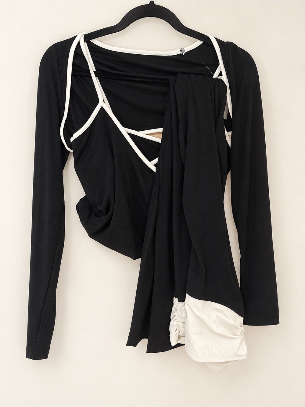 NWT Black Cream 3 Piece Matching Set Strappy Size Small
